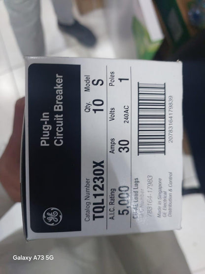 GE TQL1230X 30-Amp 1-Pole 240V Plug-In Circuit Breaker
